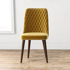 Mid-Century Modern Dining Chair Set of 2 with Upholstered Seat - Multiple Colors