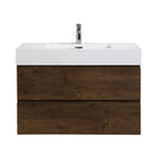 Alice Wall-Mounted Bathroom Vanity with Integrated Sink - Black or White