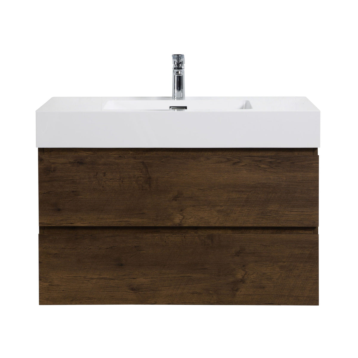 Alice Wall-Mounted Bathroom Vanity with Integrated Sink - Black or White
