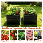 Metal Raised Garden Bed Kit with Galvanized Steel Construction - Black