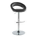 Contemporary Adjustable Barstool Set with Swivel and Rounded T Footrest - White or Black