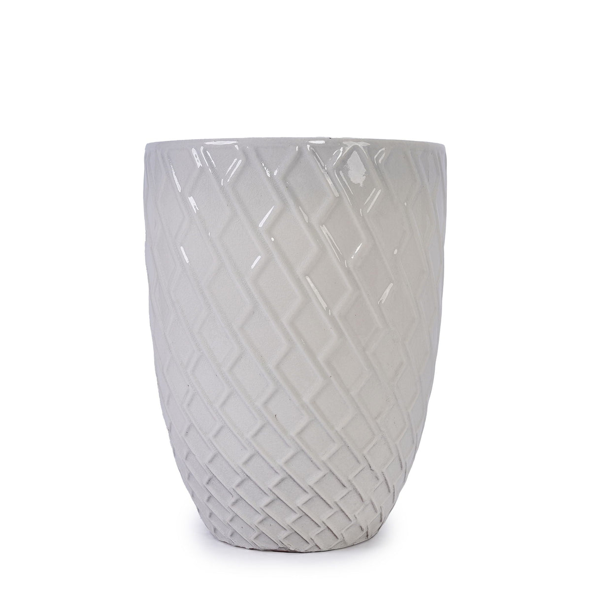 Ceramic Planter with Drainage Hole - White or Light Blue