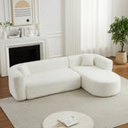 Modular Sectional Sofa with Curved Back - Beige
