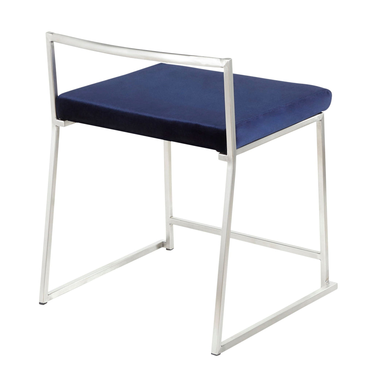 Contemporary Stackable Dining Chair Set with Metal Frame - Blue or Black