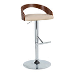 Mid Century Modern Adjustable Height Barstool Set with Swivel - Beige