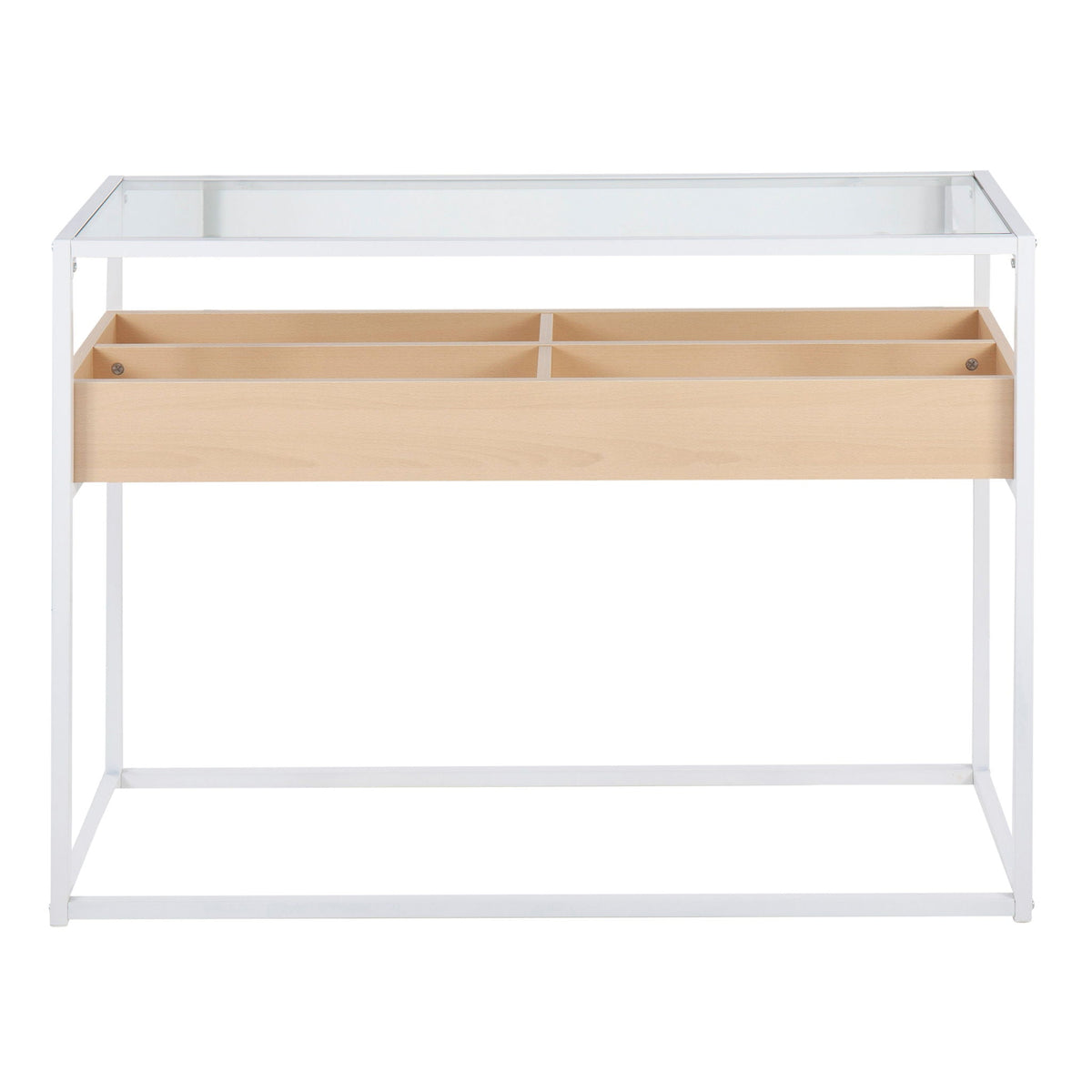 Contemporary Coffee Table with Tempered Glass Top - Beige or Dark Brown