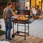 4 Burner Propane Gas BBQ Grill with Side Burner - Black
