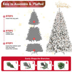 7.5FT Flocked Christmas Tree with 550 UL Lights