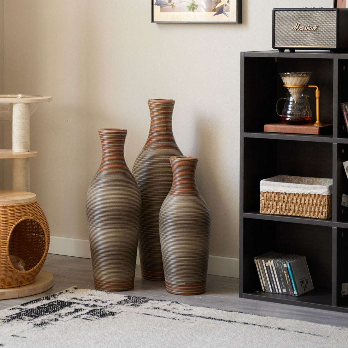 Classic And Neat Floor Vase with High Independent Stand - Multiple Colors