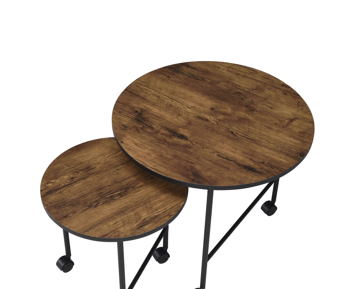 Oblis Vintage Nesting Tables with Metal Tripod Legs – Set of 2