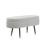 Contemporary Storage Bench with Fabric Upholstery - Black / Light Gray