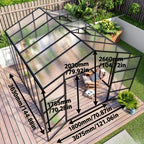 Gain Height Windproof Greenhouse with Heavy-Duty Frame - Black