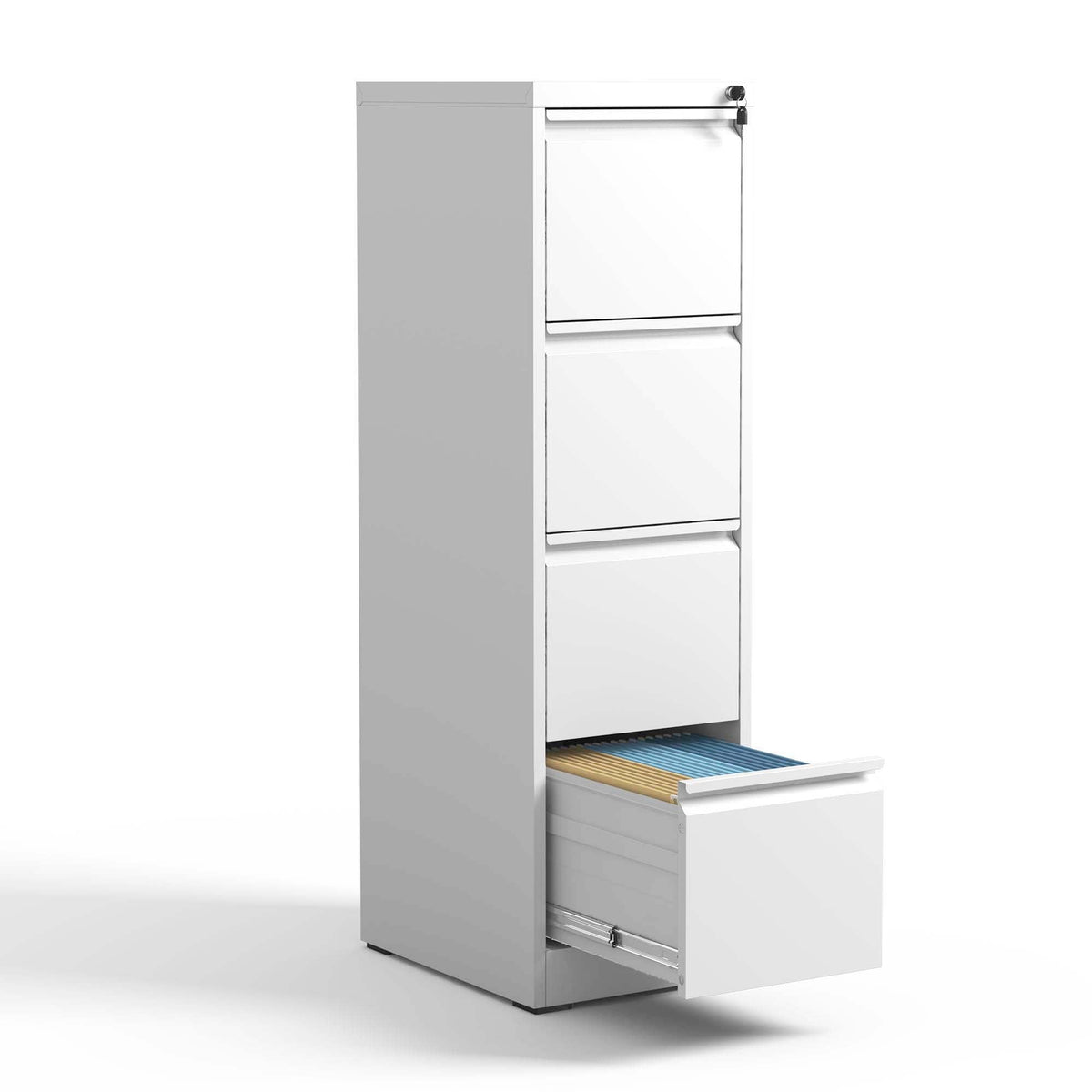 Steel Vertical File Cabinet with Lock – Multiple Sizes - Black or White