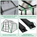 Gain Height Windproof Greenhouse with Heavy-Duty Frame - Black