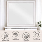 Weathered Mirror with Beveled Edge - White
