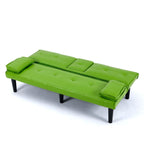 Foldable Sofa Bed with Cup Holder and Solid Wood Frame - Multiple Colors