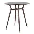 Industrial Round Dinette Table with Metal Legs - Antique