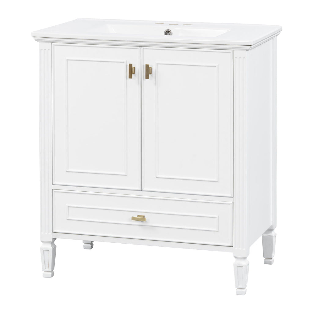 Freestanding Vanity with Drawer & Soft Close Doors - Green or White