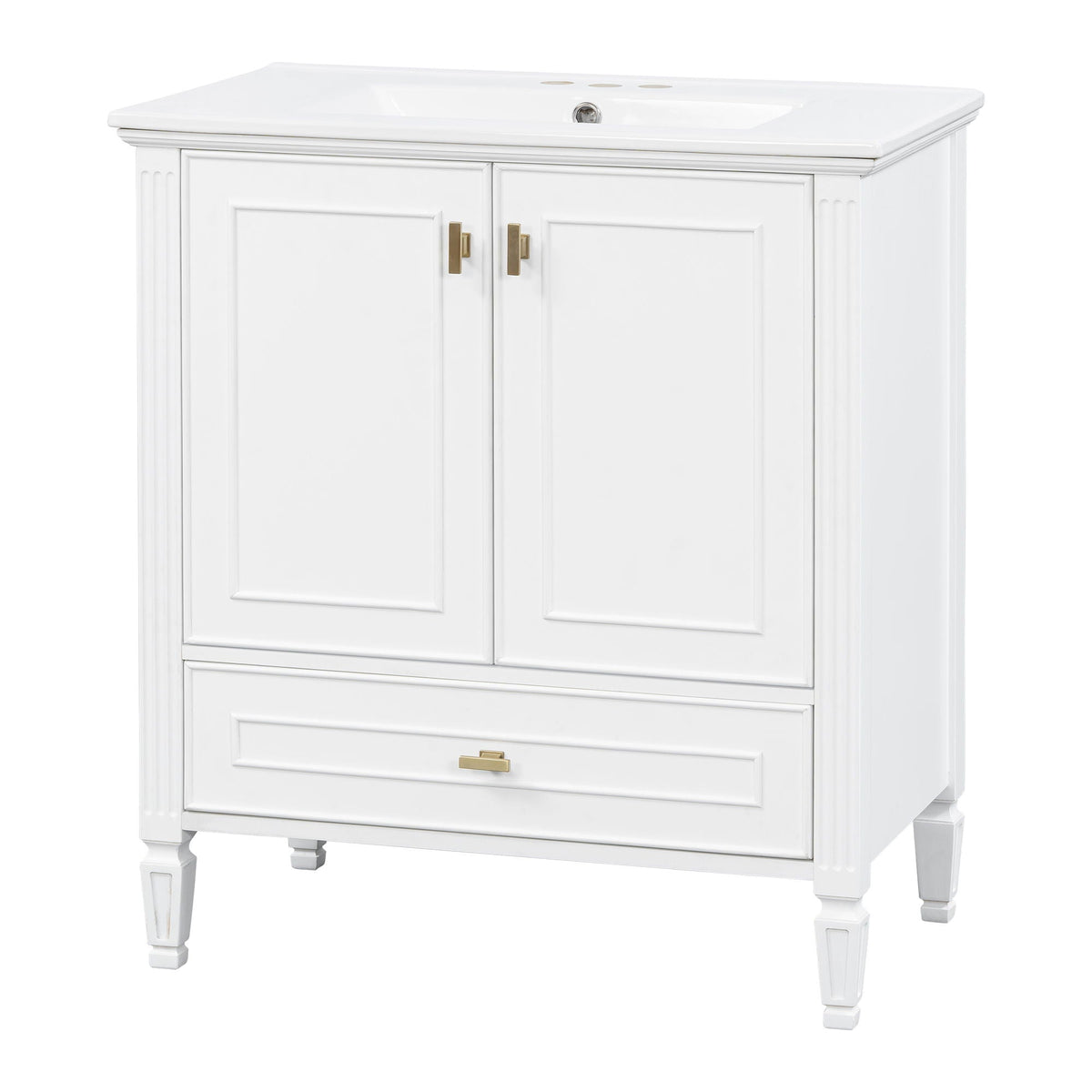Freestanding Vanity with Drawer & Soft Close Doors - Green or White