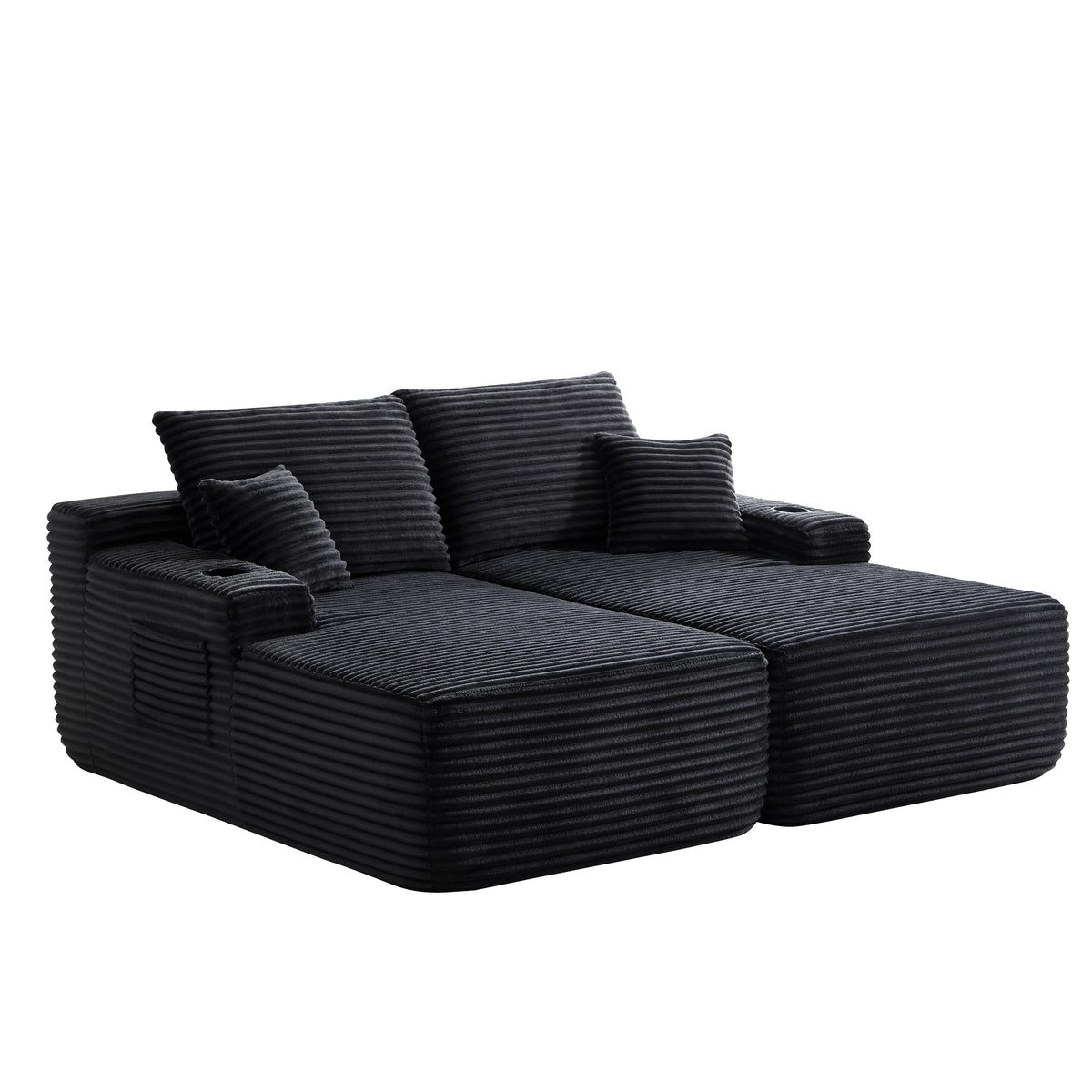 69" Cloud Sectional Couch with Double Chaise - Fabric