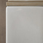 Rectangular Ceramic Table Lamp with Ivory Base & Silver Accents - Ivory