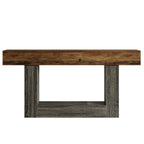Console Table with 2 Tier Storage and U-Shaped Base - Light Brown or Dark Brown