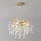 6-Light Crystal Chandelier with Gold Finish - Elegant Ceiling Lamp