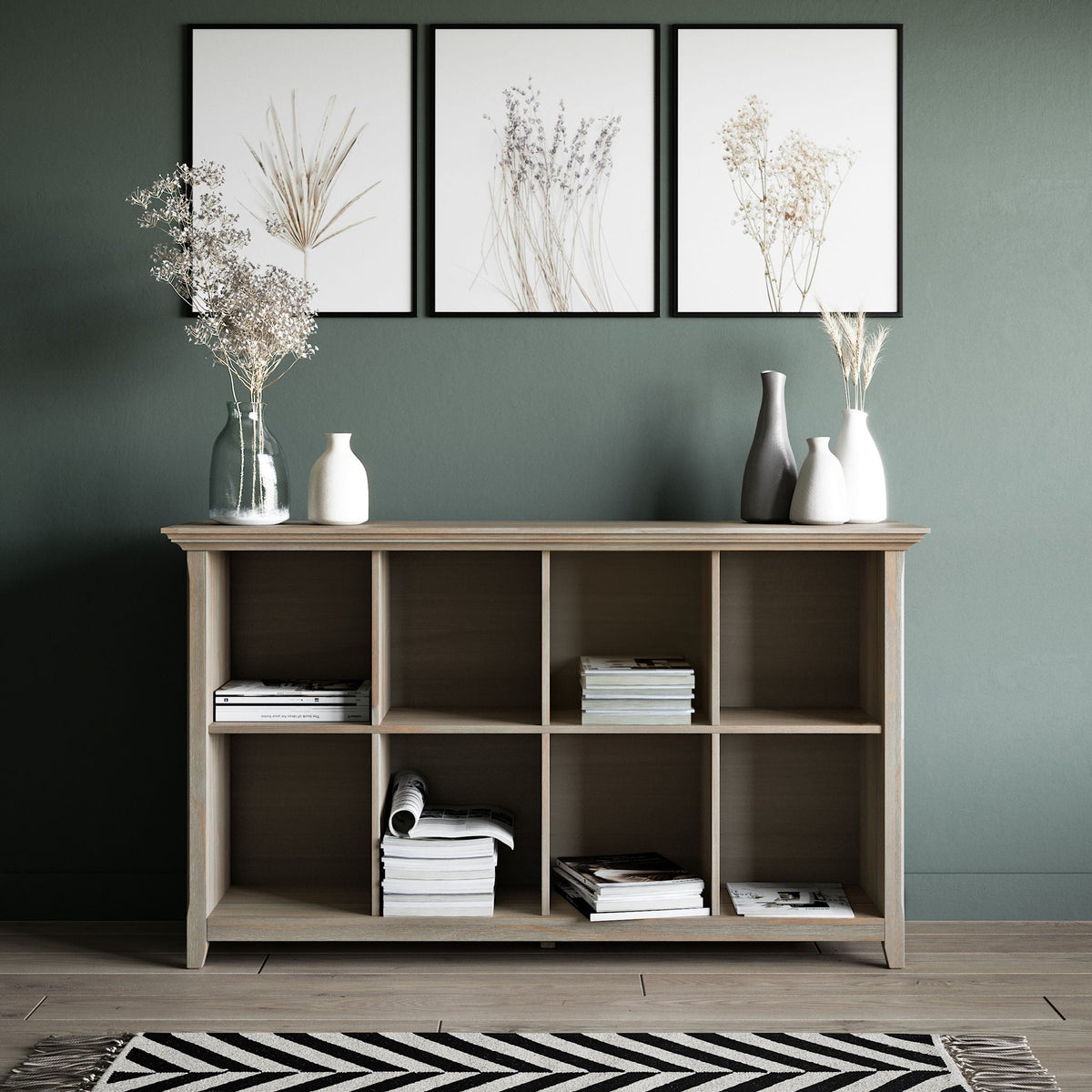 Amherst Cube Storage Bookcase with Large Cubbies - Dark Brown, Dark Gray, or White