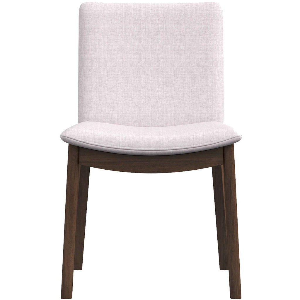 Mid-Century Modern Solid Wood Dining Chair Set with Fabric Upholstery - Multiple Colors