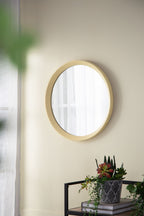 Transitional Mango Wood Wall Mirror with Frame - Multiple Colors