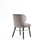 Strine Dining Chair with Wood Frame and Modern Upholstery - Available in Dark Gray or Blue