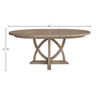Round Extendable Dining Table with Pedestal Base - Sand
