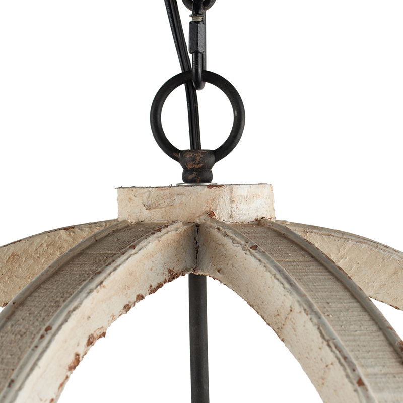 Hanging Light Fixture Chandelier with Adjustable Chain - Light Brown or White