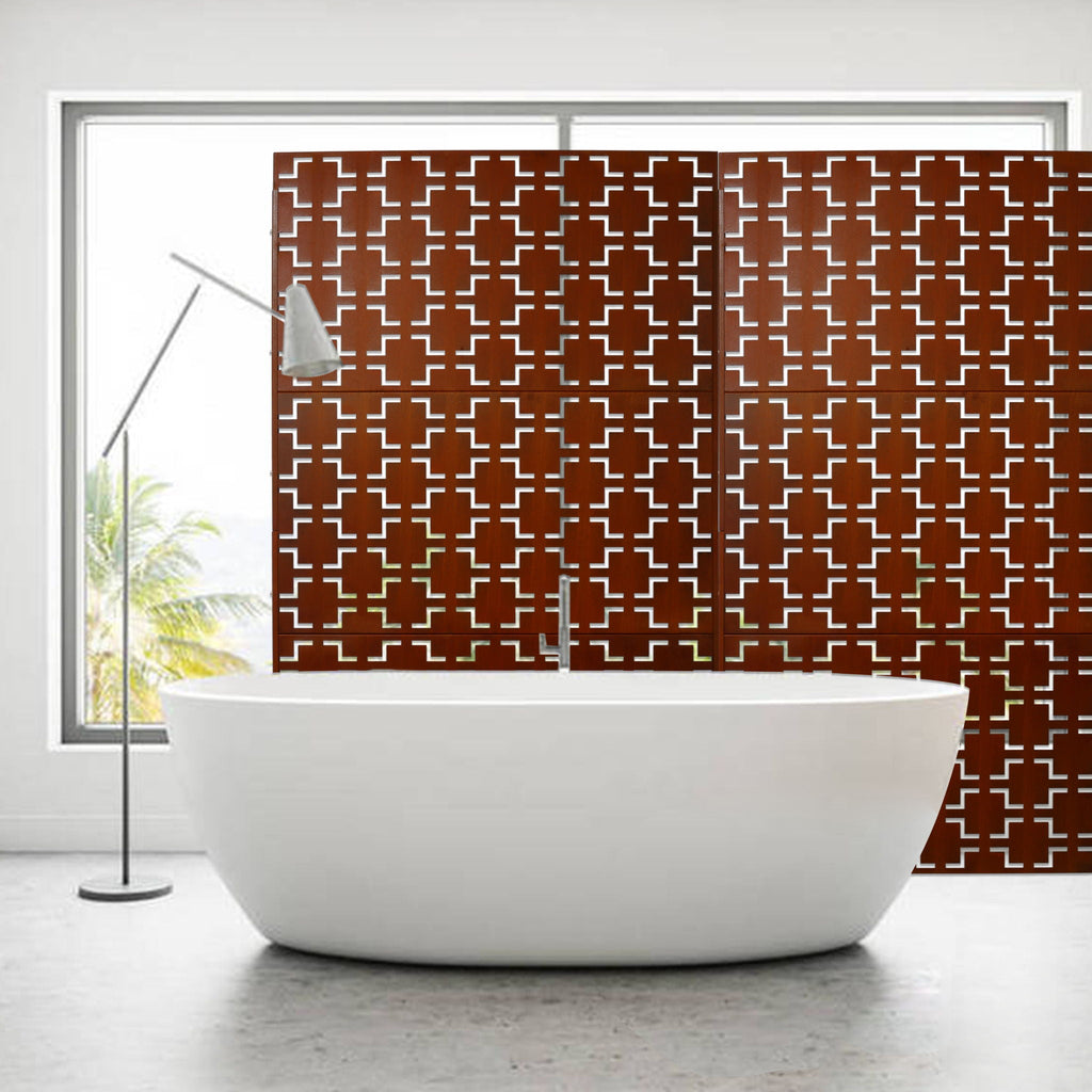 Black Metal Room Divider Privacy Screen with Rust-Resistant Finish
