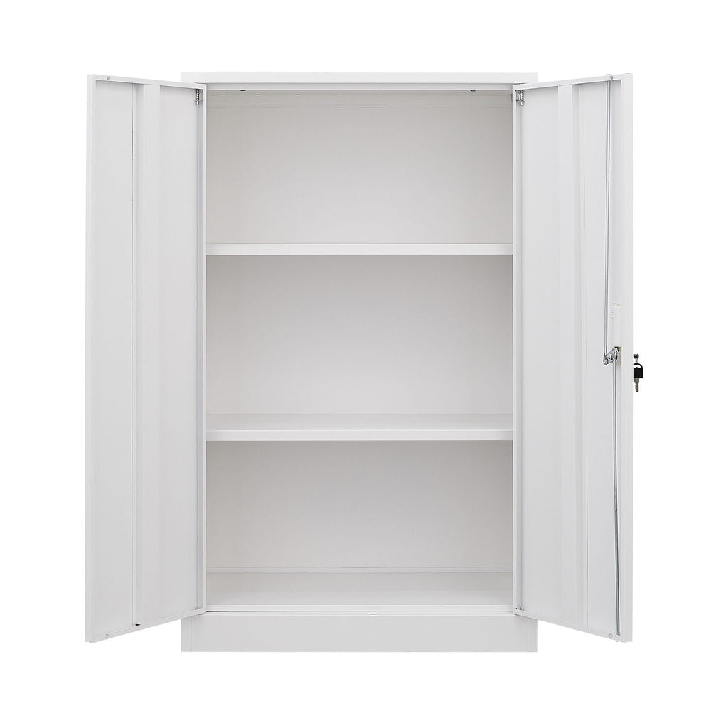Metal Storage Cabinet With Locking Doors And Adjustable Shelf