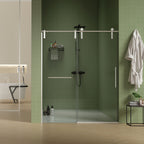 Pearl Silver Sliding Frameless Shower Door with Easy Clean Tempered Glass