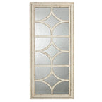 Rectangular Wall Mirror with Distressed Frame - Cream