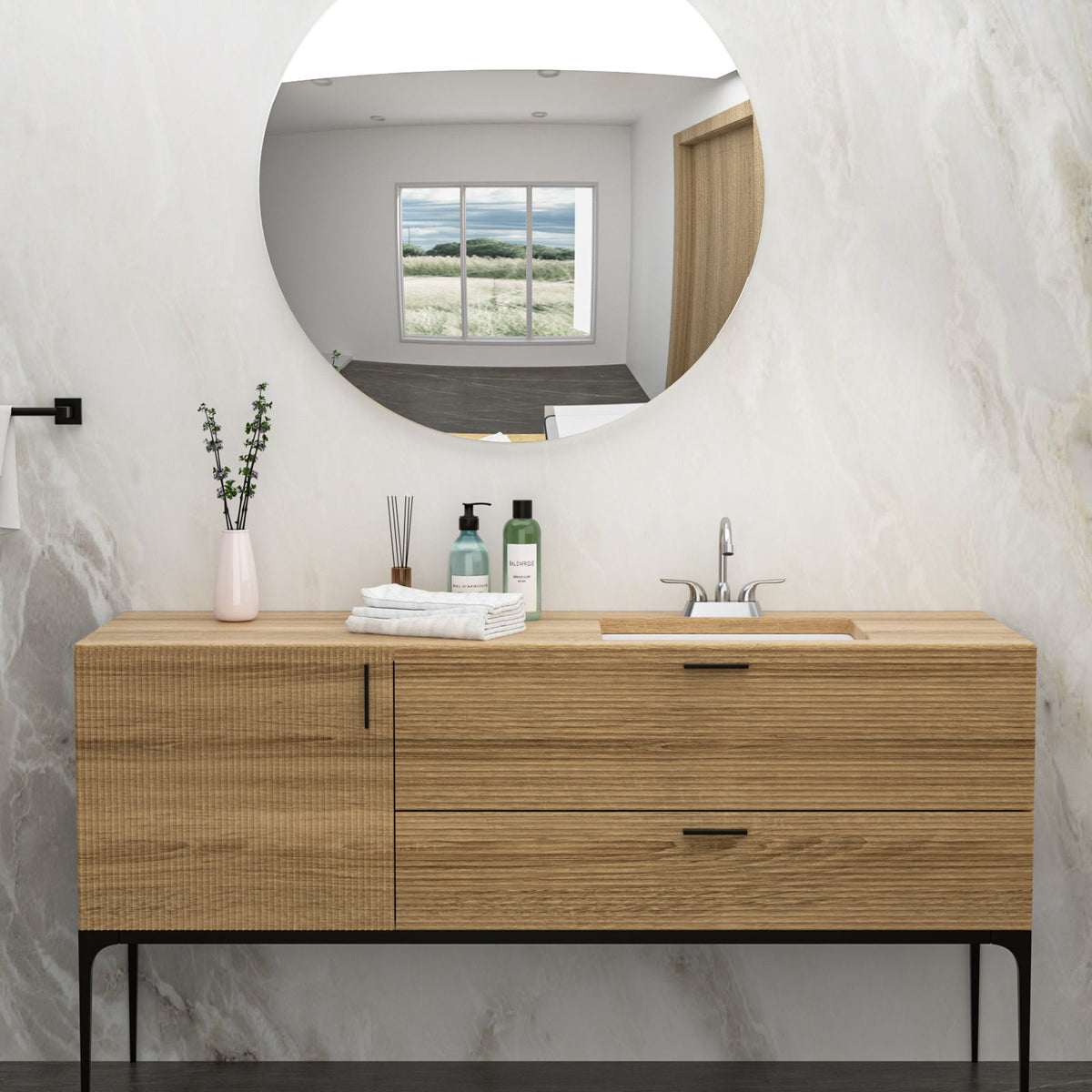 Modern Ceramic Undermount Bathroom Sink with Overflow - White or Black