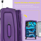 Expandable Softside Luggage 3 Piece Set with Spinner Wheels - Multiple Colors