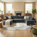 Modular Cloud Sectional Sofa Set with Deep Seating - Choose Beige, Dark Gray, or Dark Brown