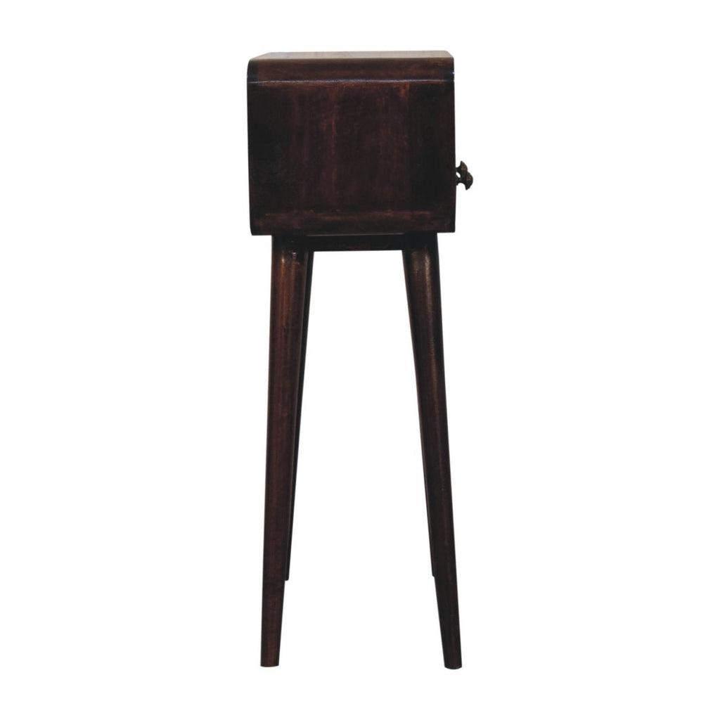 Solid Wood Mini California Console Table with Storage Drawers - Walnut