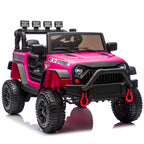 24V Kids Ride-On Car with Remote Control and Bluetooth - Rose Pink