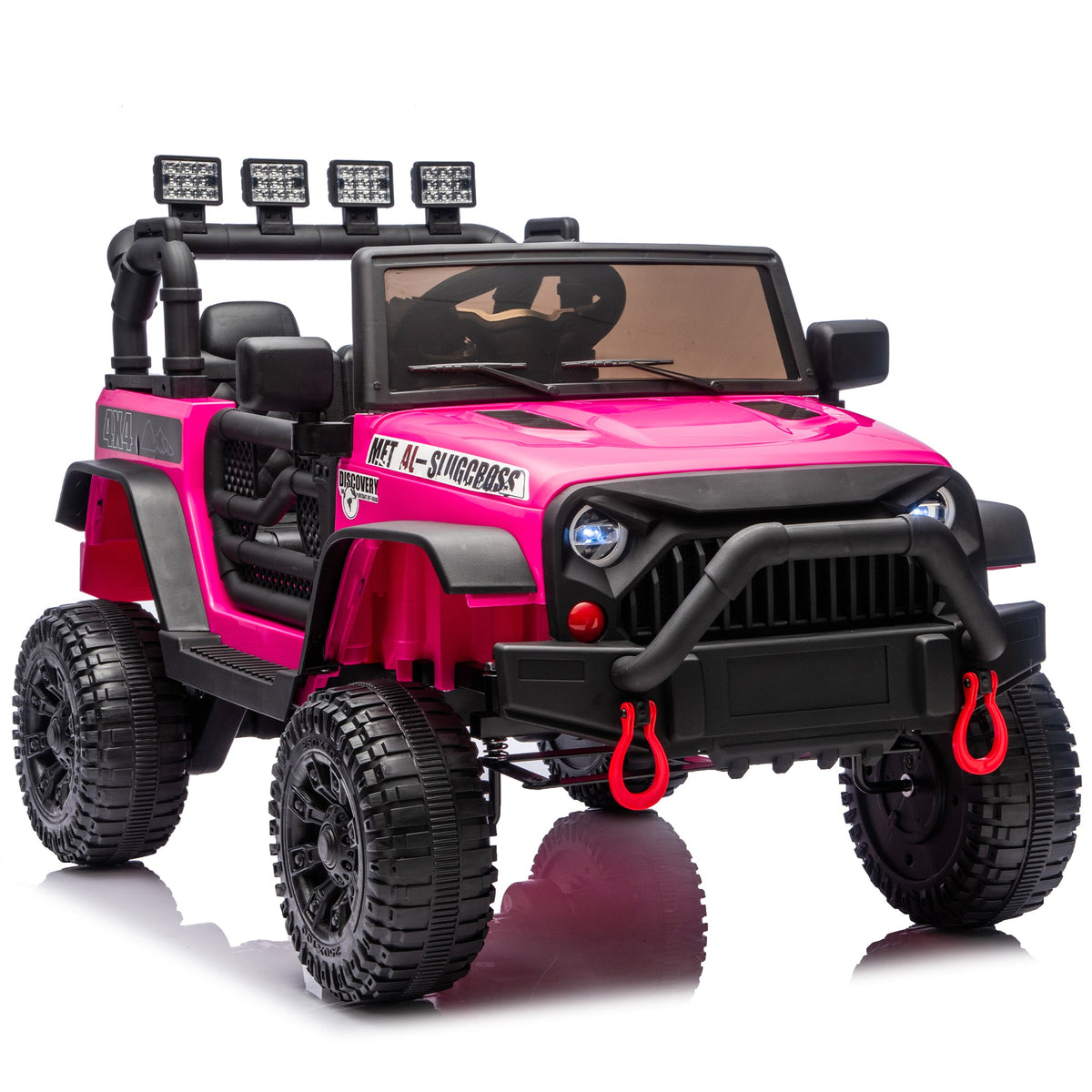 24V Kids Ride-On Car with Remote Control and Bluetooth - Rose Pink