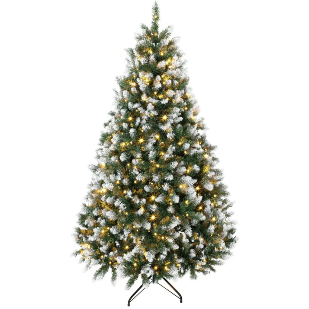 7.5 ft Pre-Lit Artificial Christmas Tree with 400 LED Lights - White Tips
