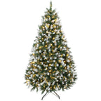 7.5 ft Pre-Lit Artificial Christmas Tree with 400 LED Lights - White Tips