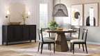Elegant Round Dining Table with Pedestal Base - Light Brown or Dark Brown
