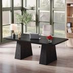Double Pedestal Executive Desk with Spacious Work Surface - Dark Brown or Black