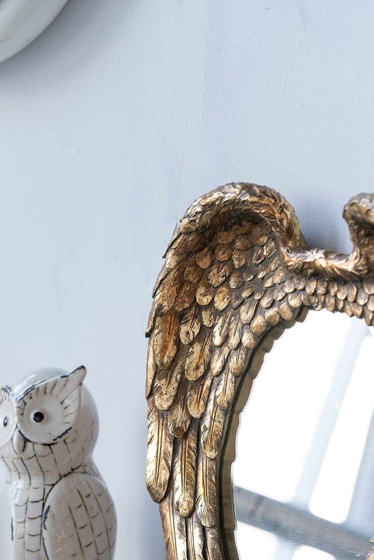 Gold Wing Accent Wall Mirror with Elegant Wing Design - Gold