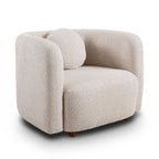 Japandi Style Accent Square Chair with Solid Wood Legs - Beige or White