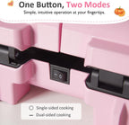 2 In 1 Heart Shape Waffle Maker with Double Mini Waffle Iron - Stainless Steel